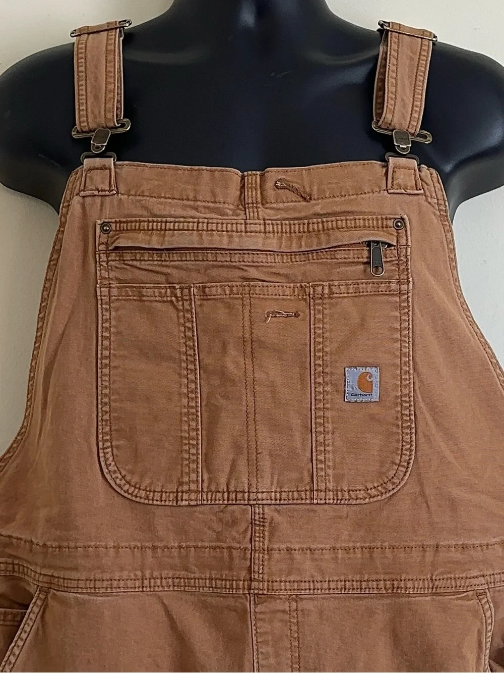 Carhartt Women’s Bib Overalls Brown Tan Utility Carpenter Workwear XXL 20